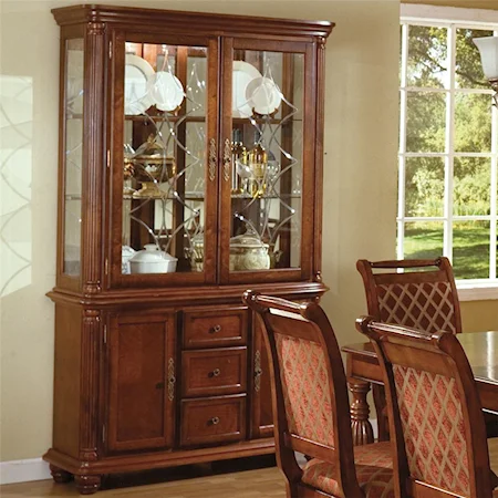 Buffet and Hutch with Two Glass Doors